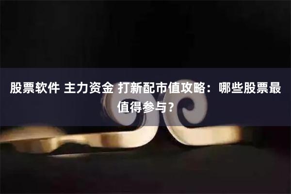 股票软件 主力资金 打新配市值攻略：哪些股票最值得参与？